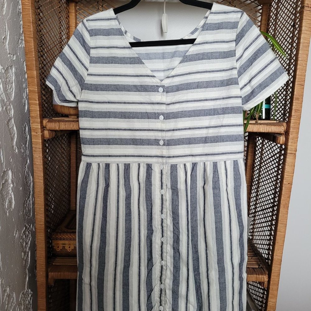Blue and White Stripped Dress